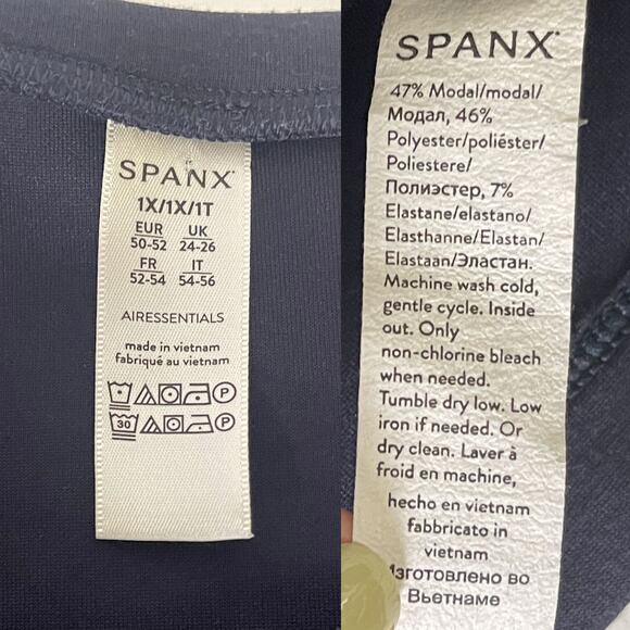 SPANX AirEssentials Long Sleeve Modal Blend Crop Top in Navy Size 1X - Picture 10 of 11